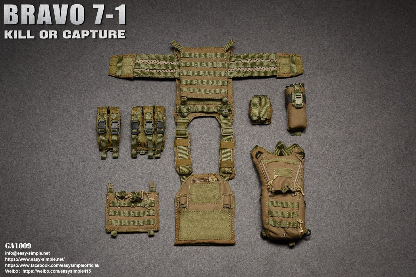 1:6 scale General's Armoury Bravo 7-1 Kill or Capture Triple M7 Mag Pouch