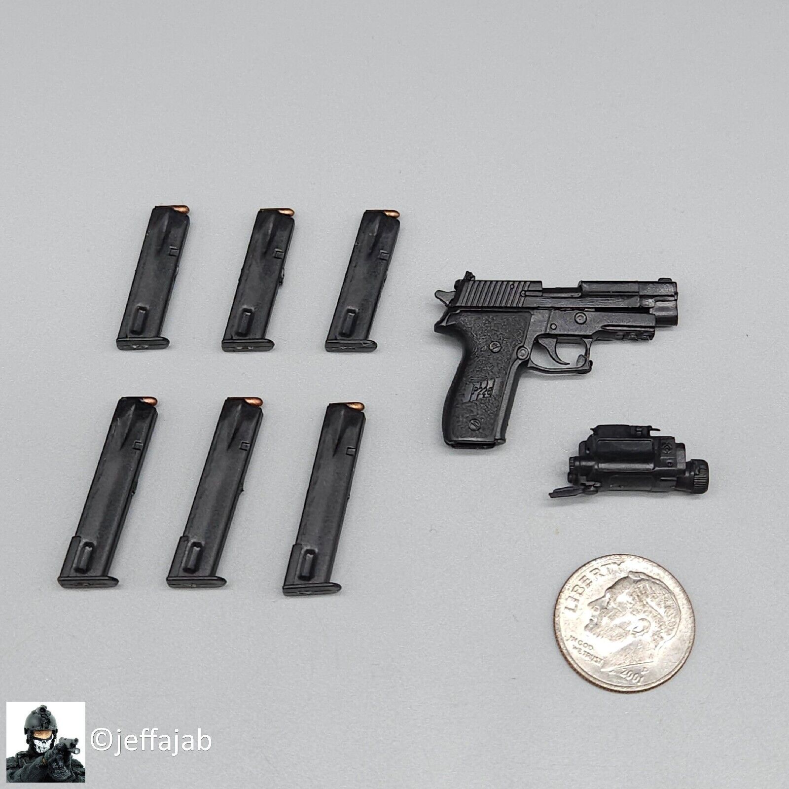 1:6 BBI AWOH 2005 Cunningham & Self Sig P226 Pistol w/ Ammo Mags for 12" Figures