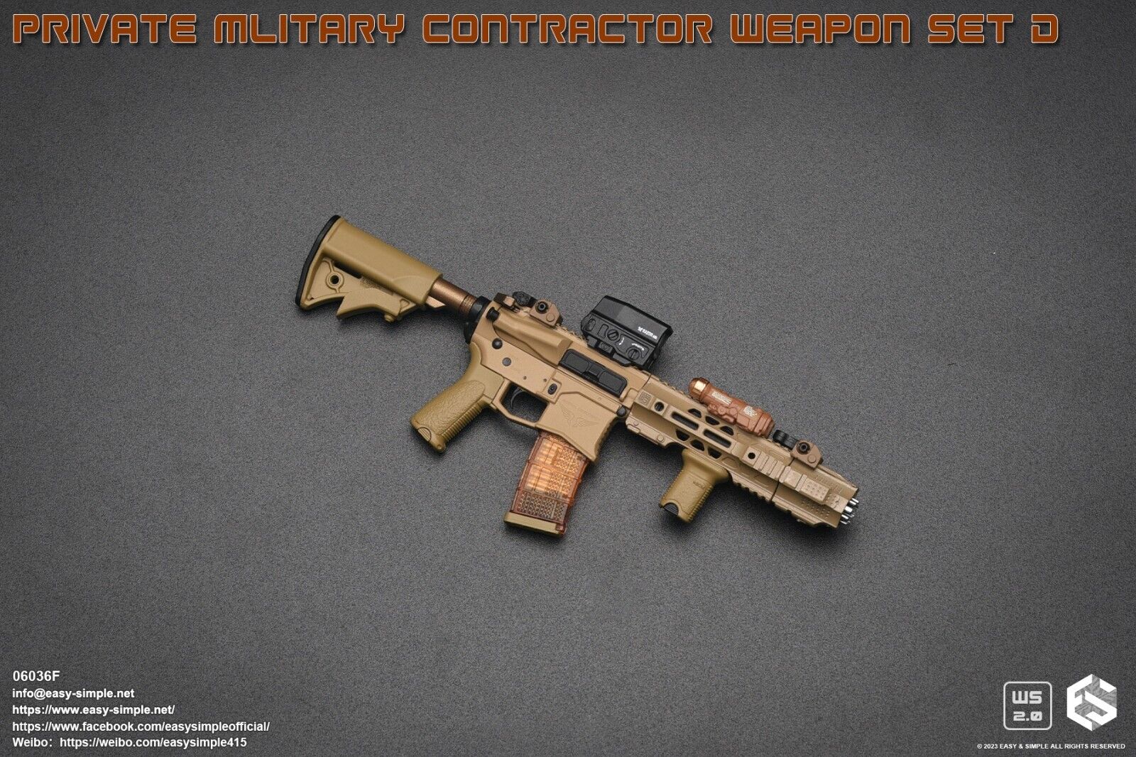 1:6 Easy & Simple Private Military Contractor Weapon Set D Ver. F for 12" Figure