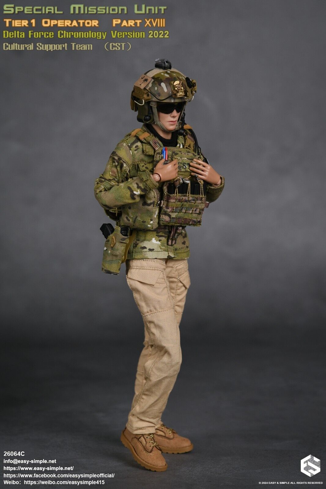 1:6 Easy & Simple Delta Force 2022 Cultural Support Team CST Female Tan Boots