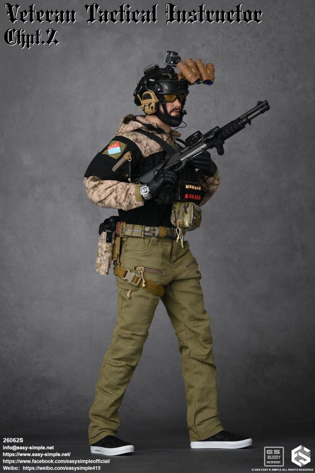1:6 Easy & Simple Veteran Tactical Instructor Chapter II Special Ver Black Shirt
