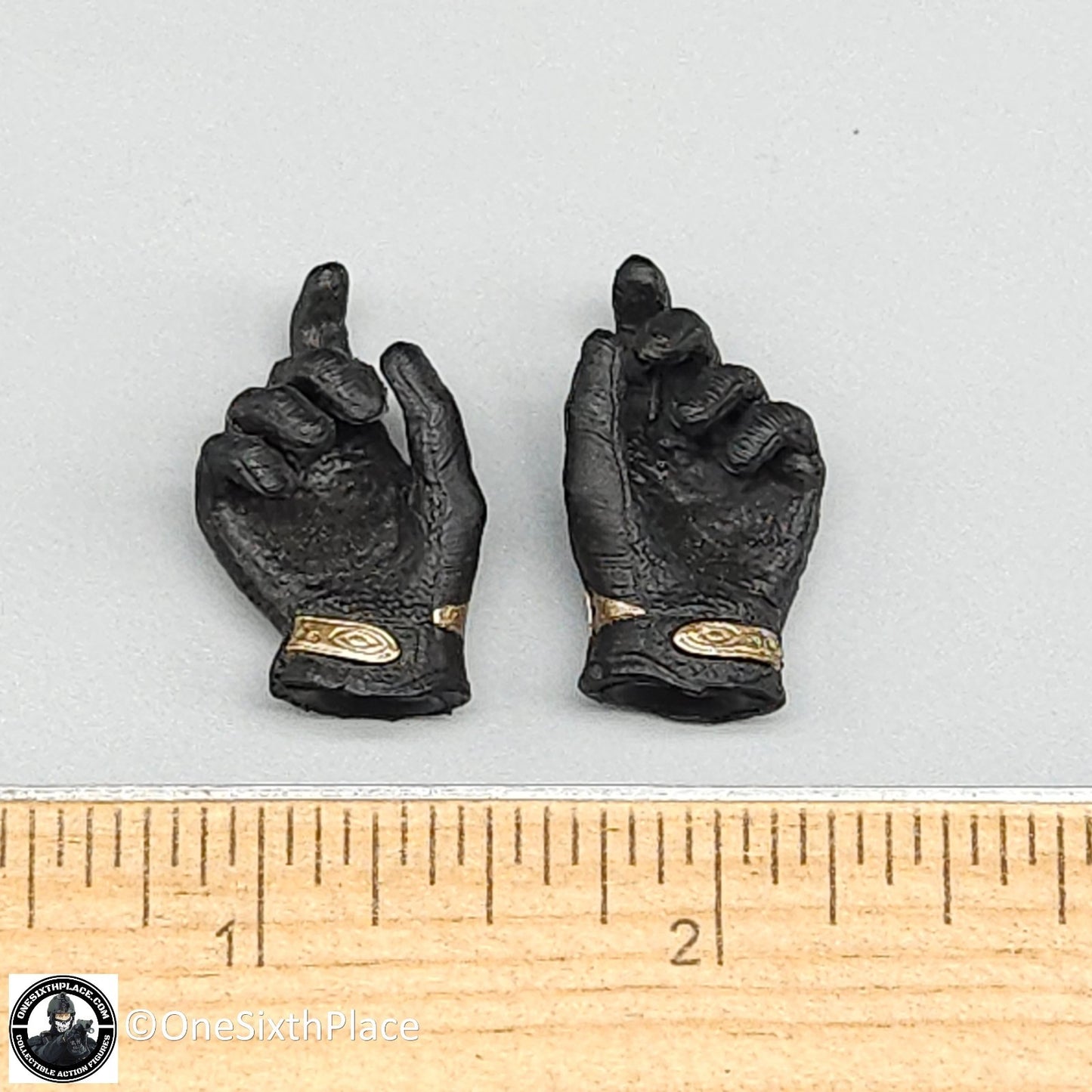 1:6 scale Fire Girl Female CQB Tactical Agent Black Gold Gloves for 12" Figures