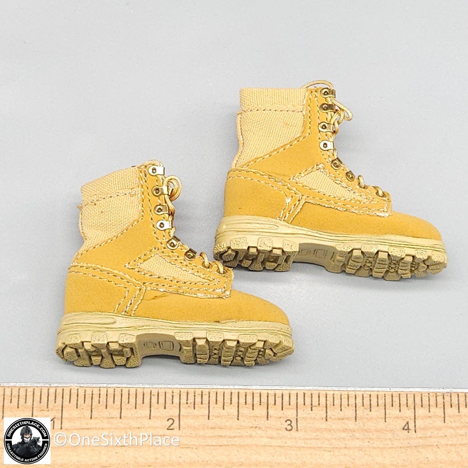 1:6 scale DiD US Army ACU Combat Uniform Tan Boots (Foot Type) for 12" Figures