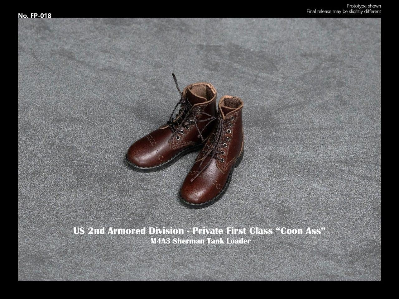 1:6 WWII US 2nd Armored Div Tank Loader "Coon Ass" Boots for 12" Figures