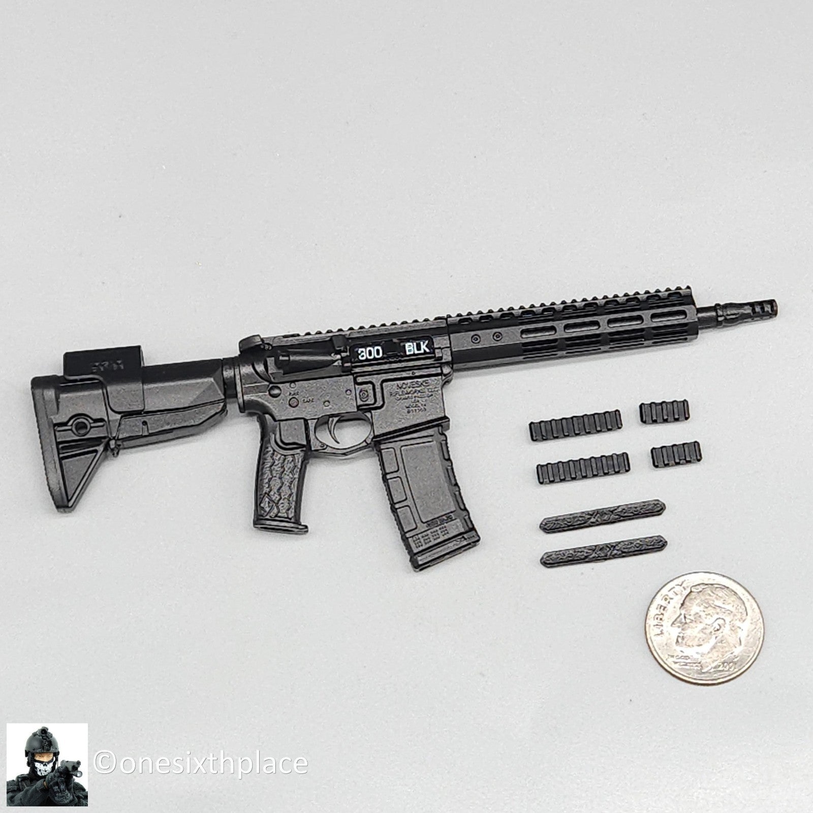 1:6 scale Easy & Simple N4 300 Blk Rifle for 12" Action Figures