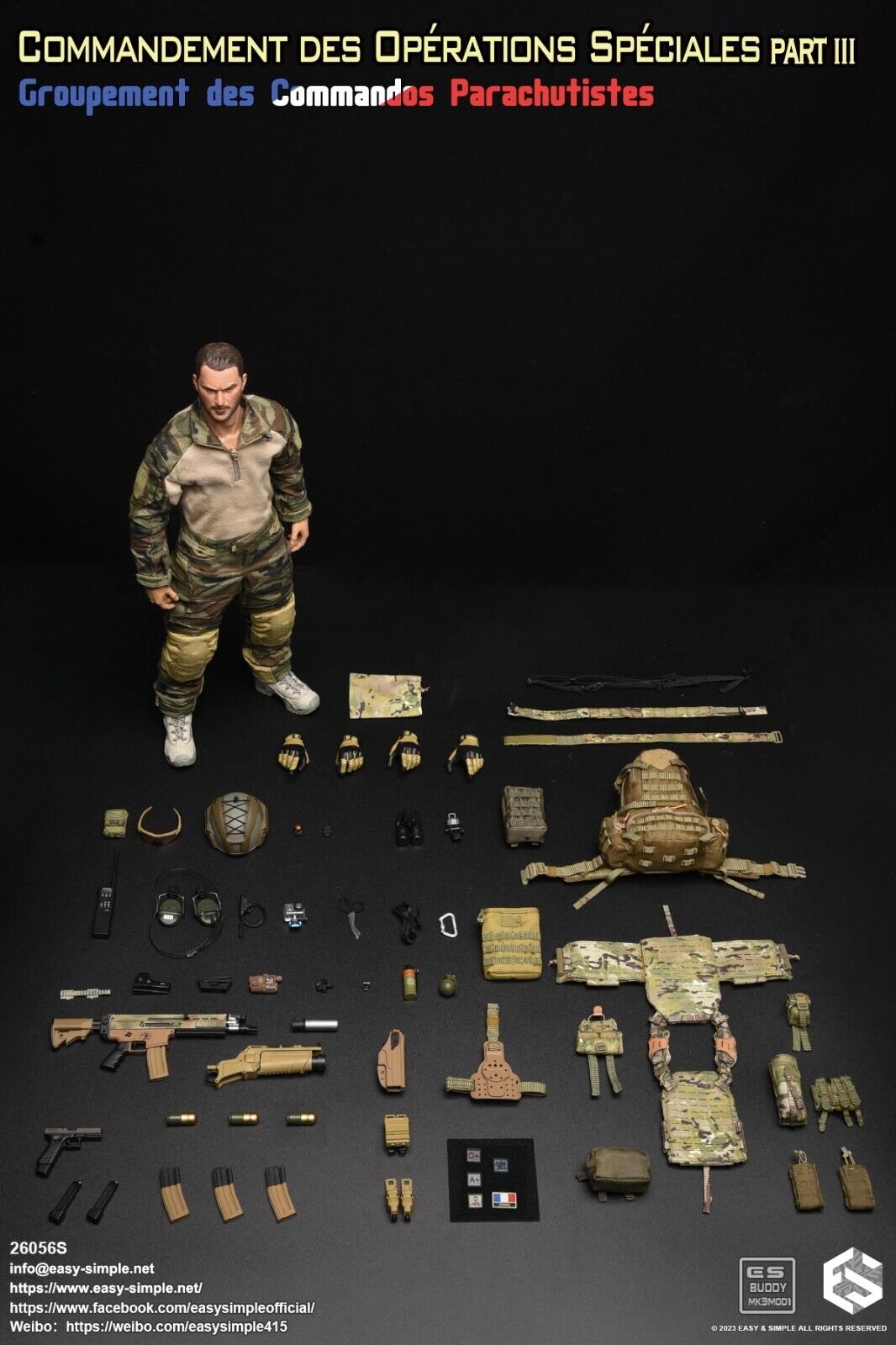 1:6 Easy & Simple French Airborne CCE Camo Combat Uniform for 12" Figures