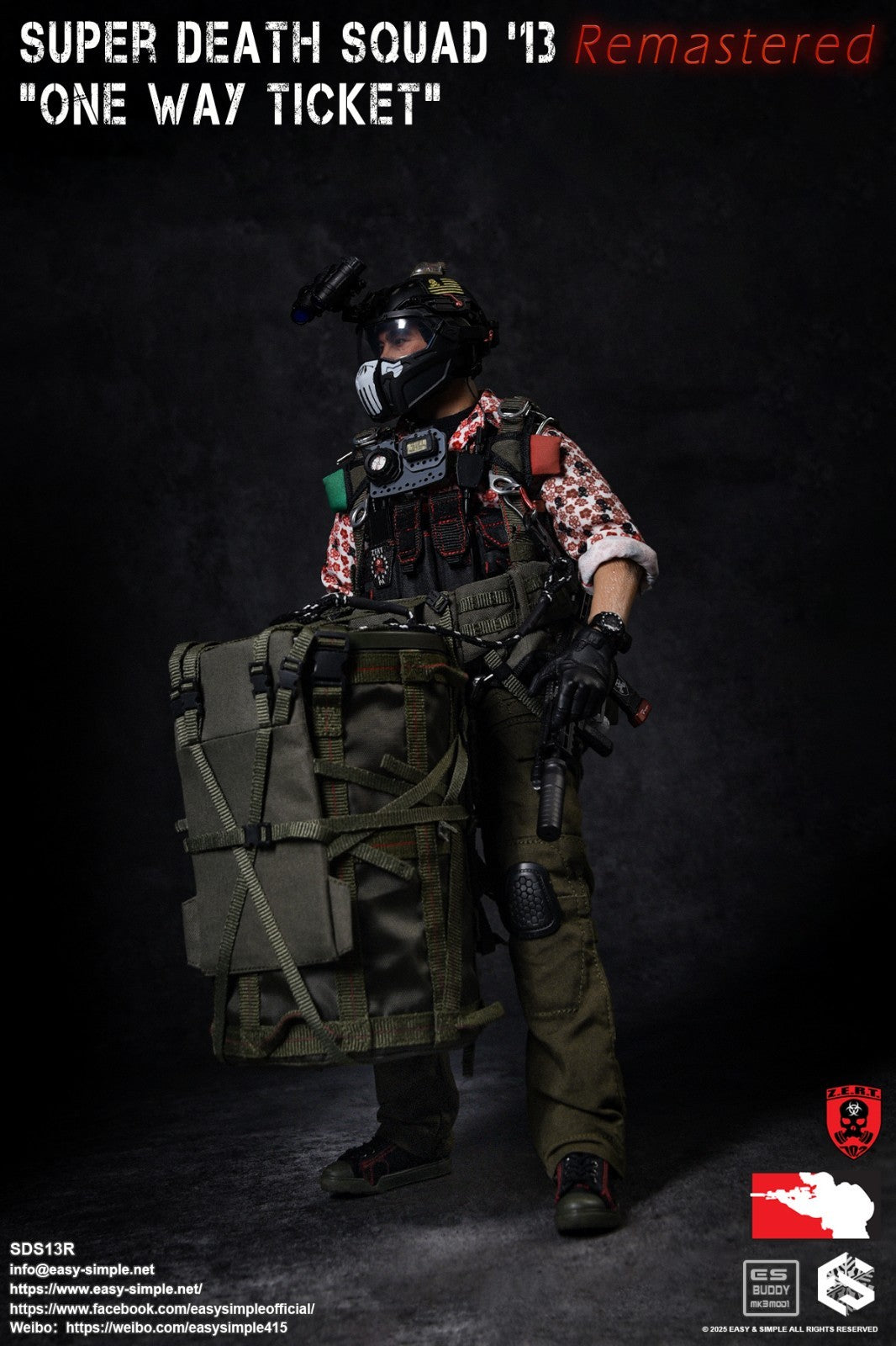 1:1 scale Easy & Simple ZERT Super Death Squad One Way Ticket Bomb w/ Backpack