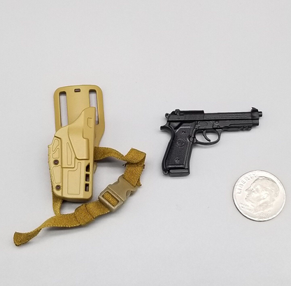 1:6 Easy & Simple 75th Ranger Regiment M9 Pistol w/ Holster 12" GI Joe Army