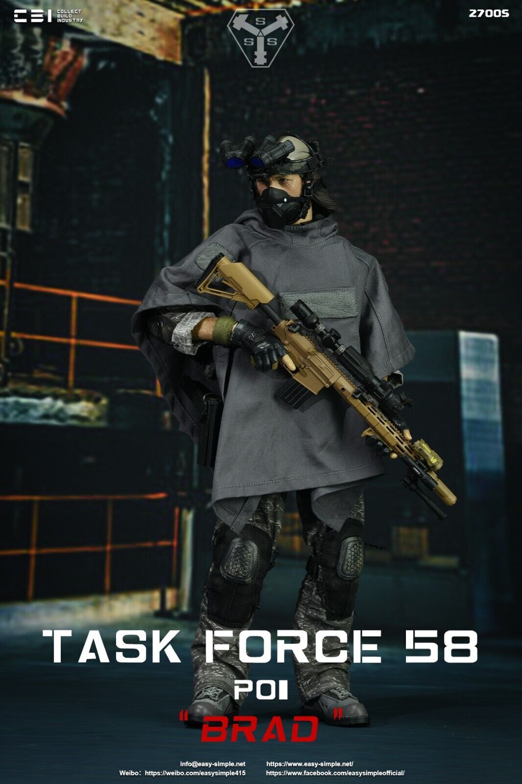 1:6 scale CBI x Easy & Simple Task Force 58 PO1 Brad 12" Boxed Figure 27005
