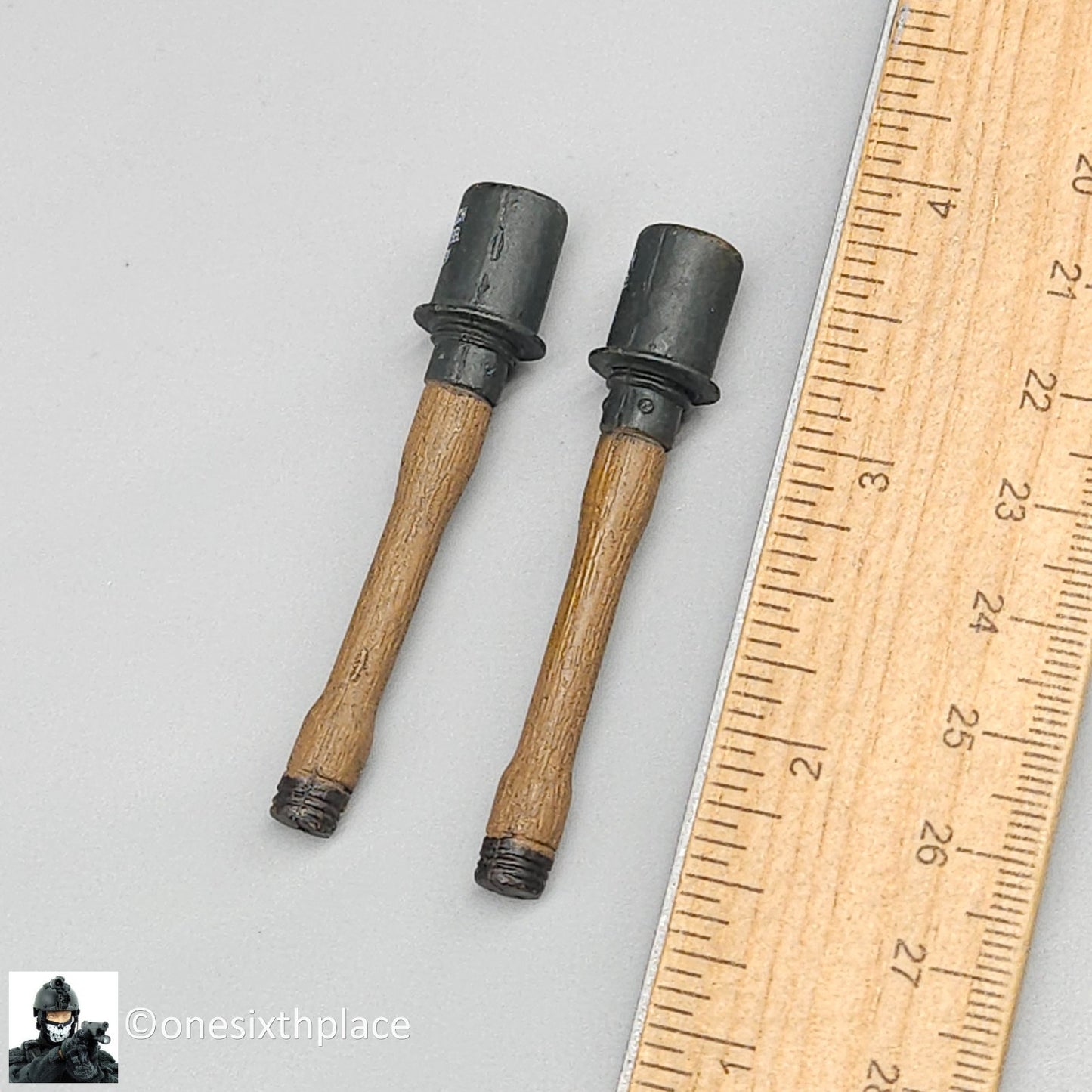1:6 scale Ultimate Soldier WWII German NCO Stick Grenades (x2) for 12" Figure