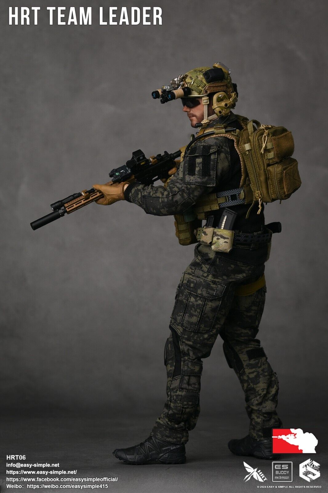 1:6 scale Easy & Simple HRT Team Leader Patches Set for 12" Figures