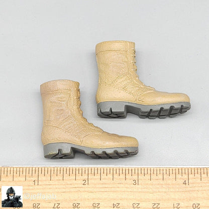 1:6 Dragon Modern Desert Combat Boots Style #2 (Foot Type) for 12" Figures