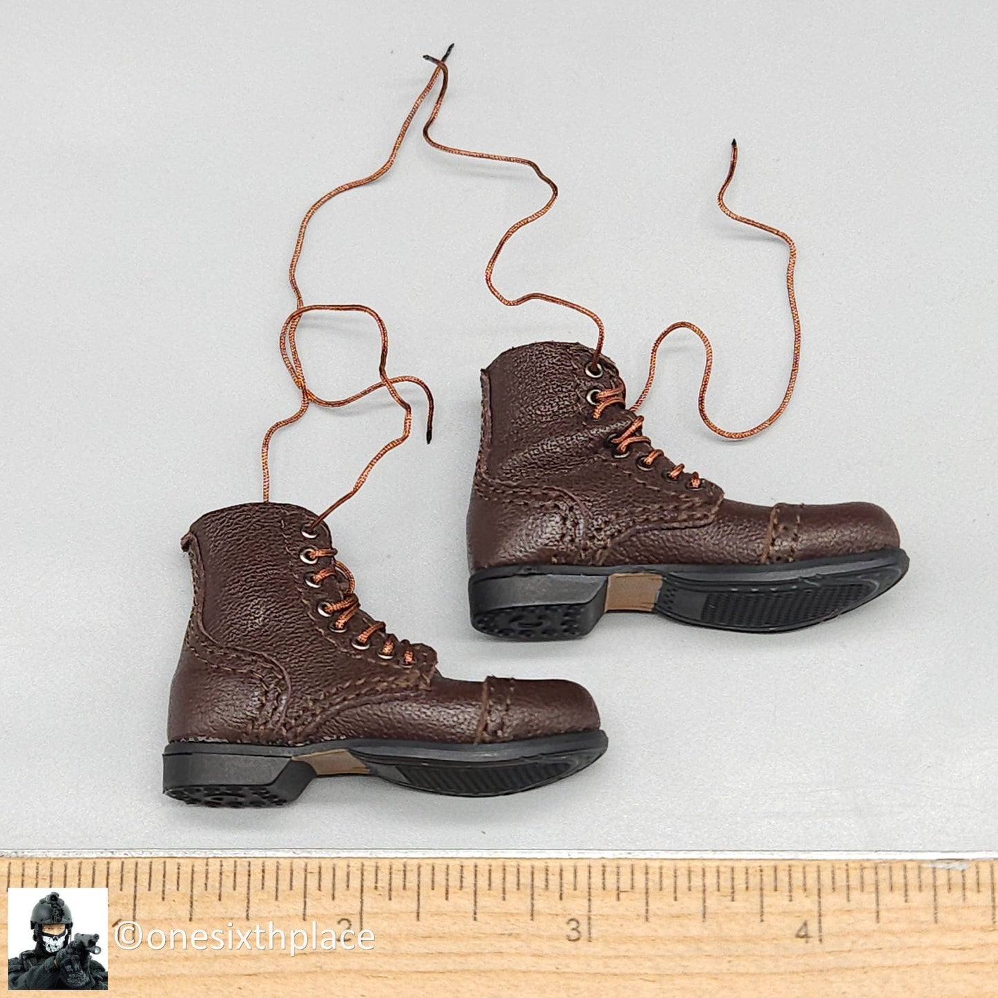 1:6 Scale DiD WWII US 2nd Ranger Battalion Medic Wade Brown Service Shoes Boots