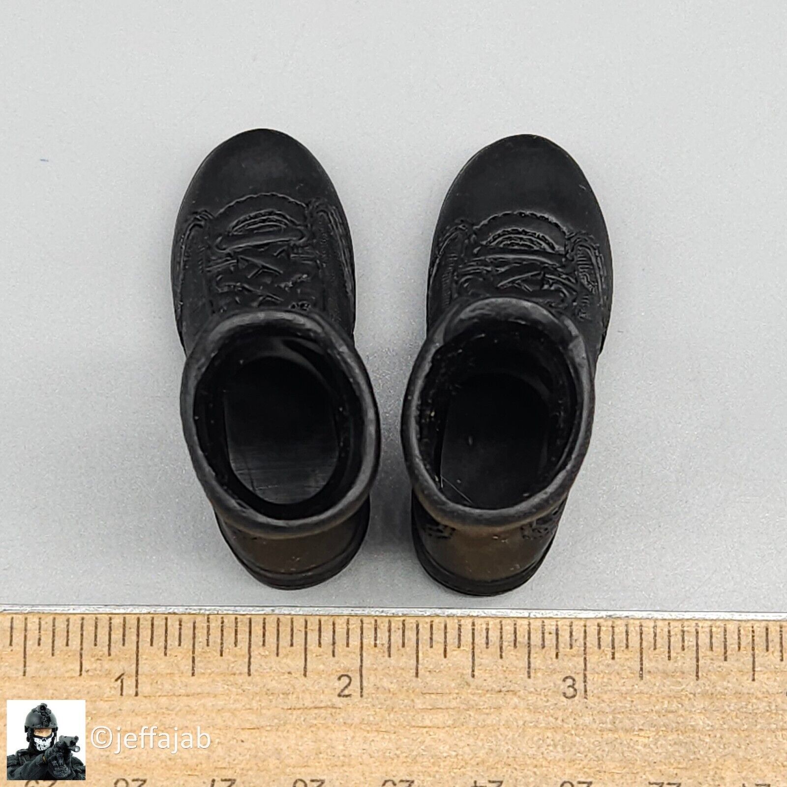 1:6 BBI LAPD Police Officer West Black Boots (Foot Type) for 12" Figures Pilot