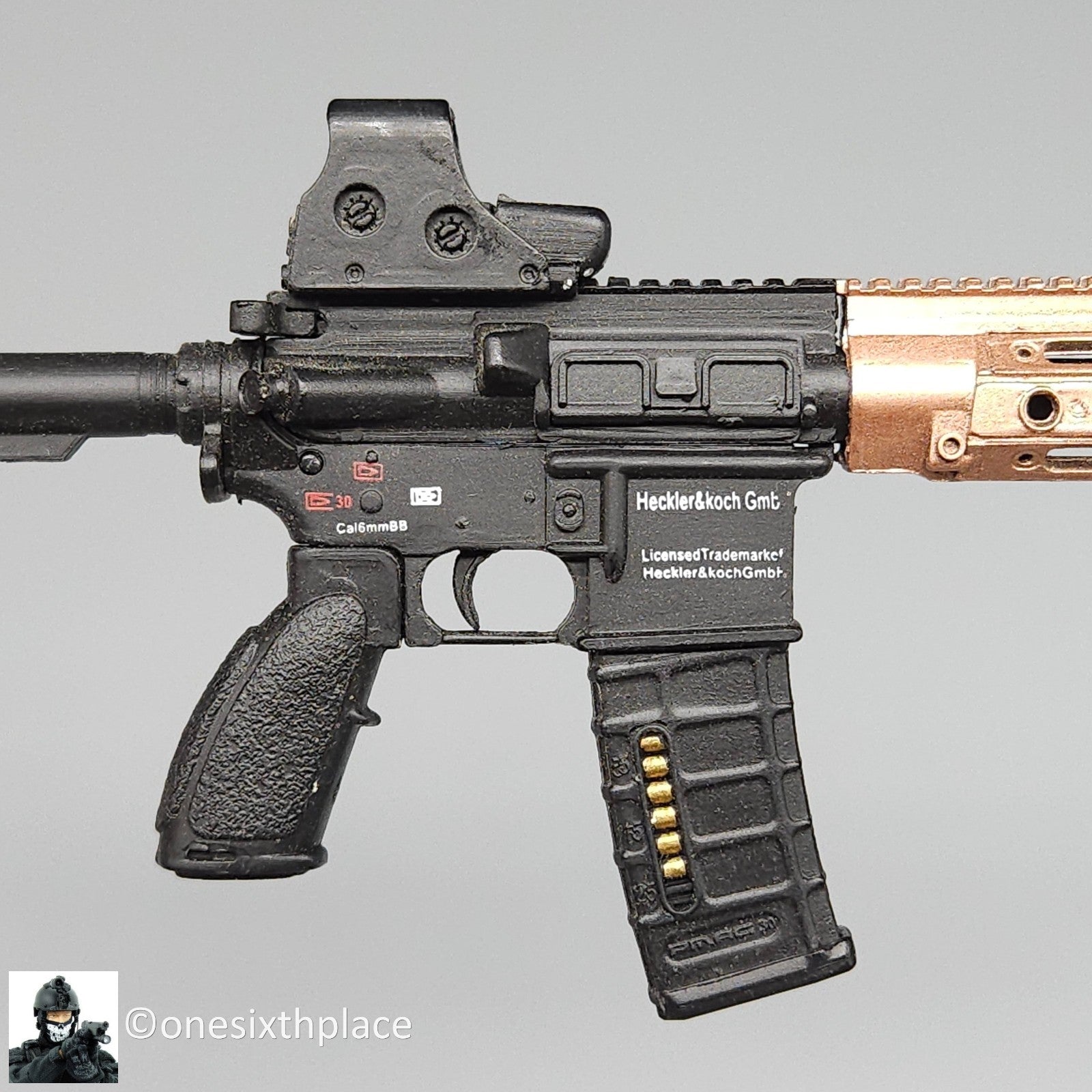 1:6 scale Mini Times HK416D Rifle w/ Bi-Pod for 12" Figures