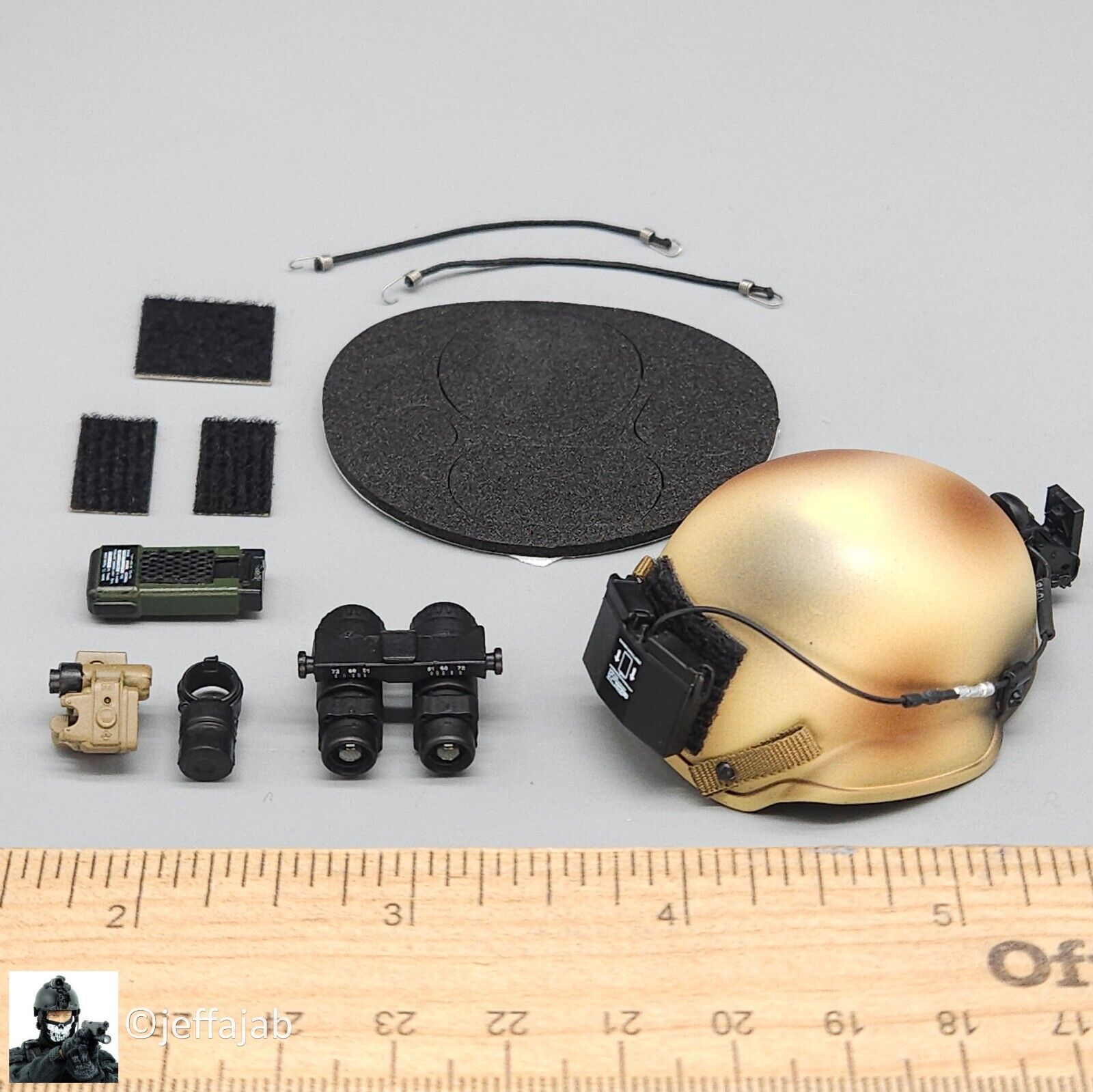 1:6 scale DamToys 1st SFOD-D Gunner MICH Helmet w/ NVG for 12" Figures