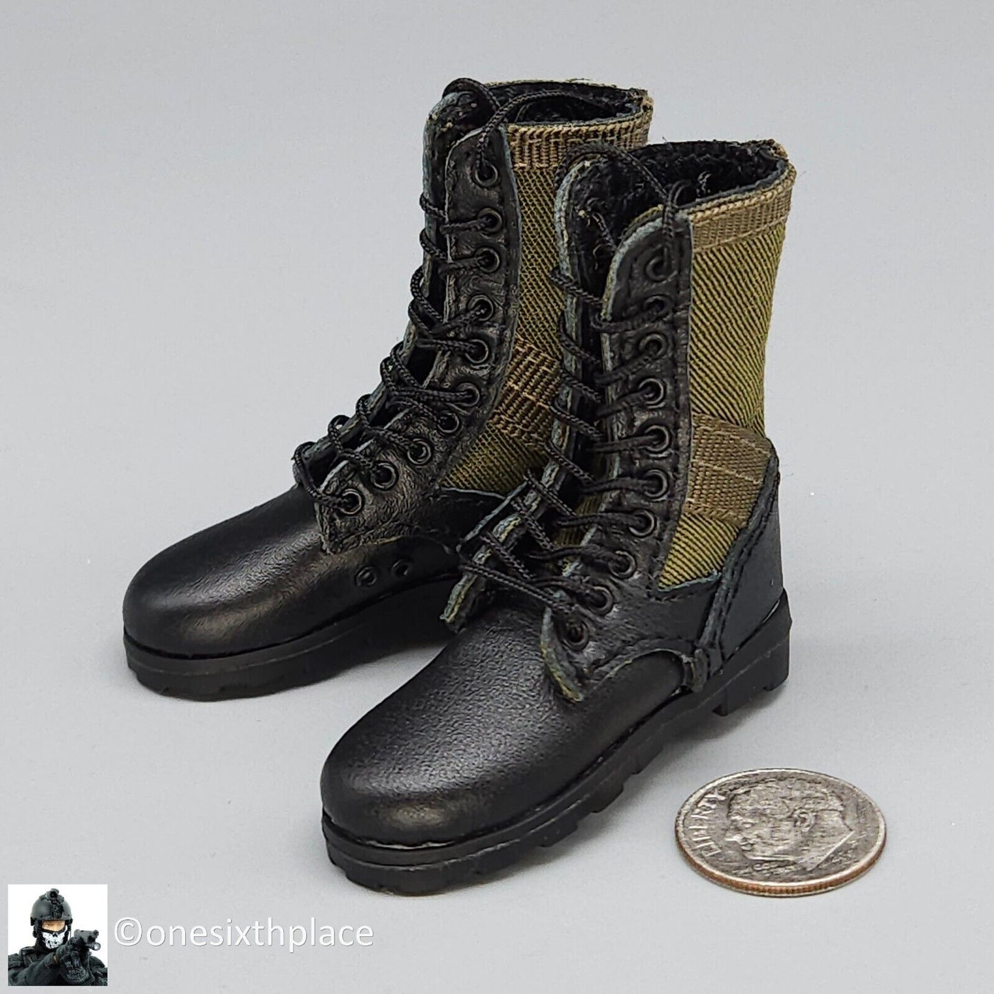 1:6 QO Toys Vietnam US Army Corpsman Jungle Boots (Feet Type) for 12" Figures