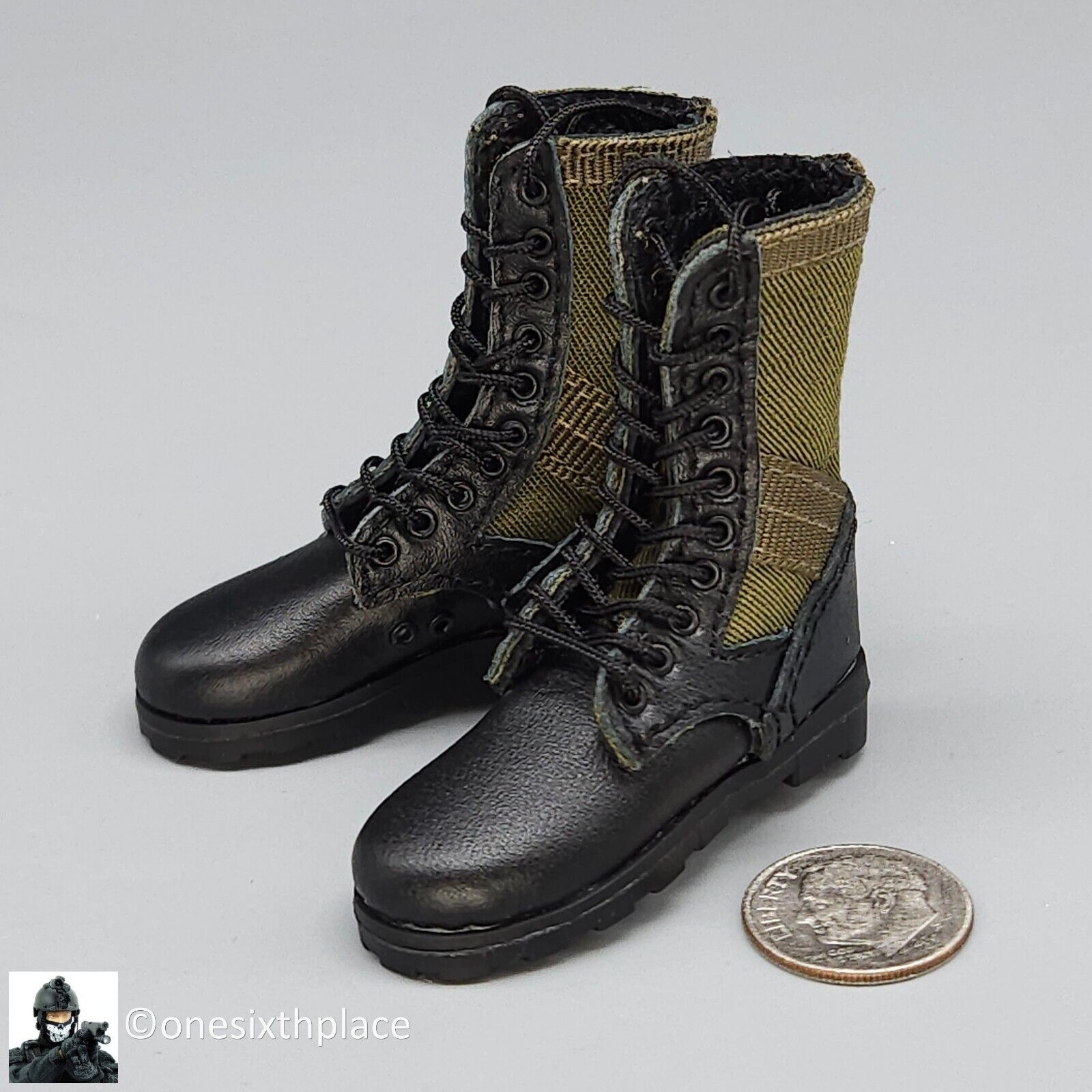1:6 QO Toys Vietnam US Army Corpsman Jungle Boots (Feet Type) for 12" Figures