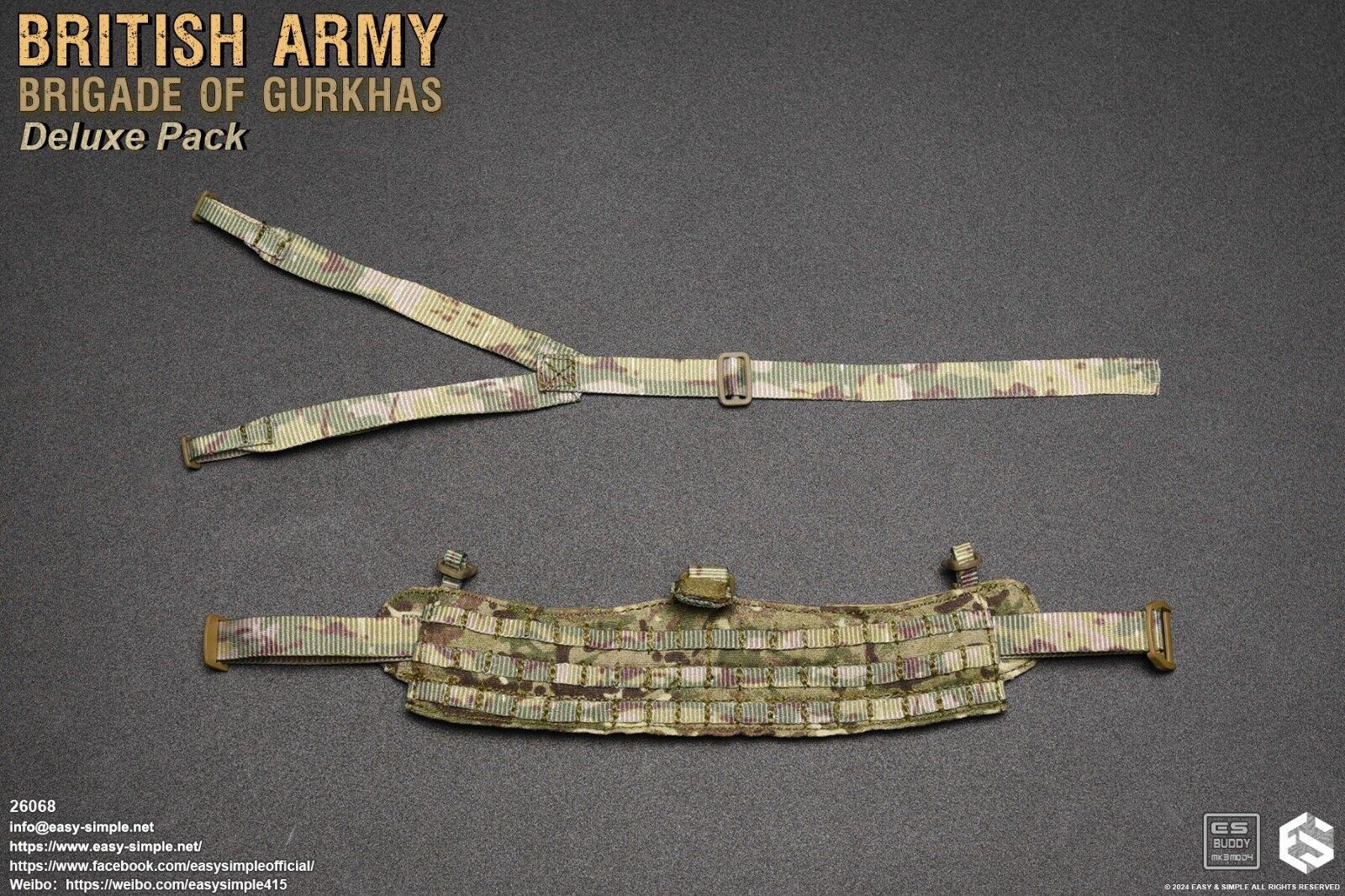 1:6 Easy & Simple British Army Brigade of Gurkhas MTP Camo Belt Yoke Pouches Set