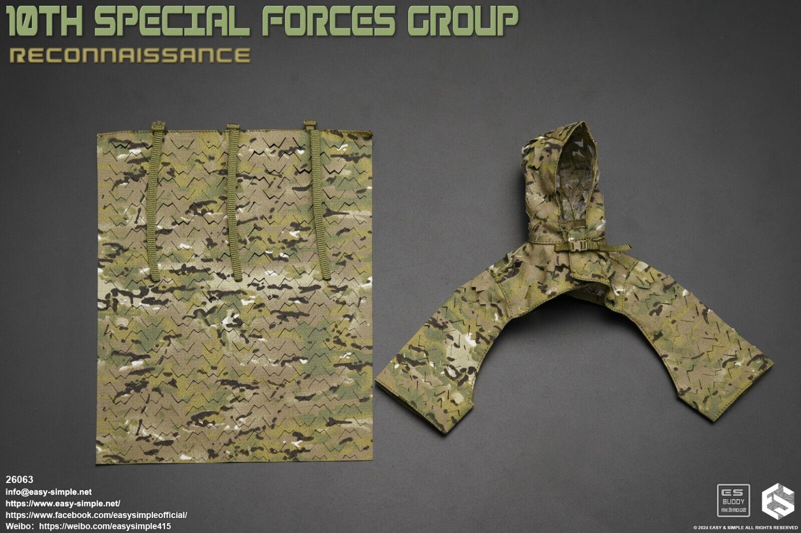 1:6 Easy & Simple 10th Special Forces Group Ghillie Cover w/ Hood