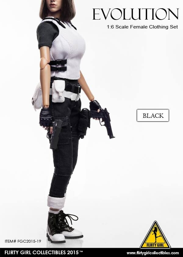 1:6 Flirty Girl Evolution Female White Belt w/ Pouches for 12" Figures