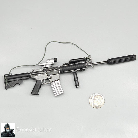 1:6 scale Dragon M4 Rifle w/ Reflex Sight & Silencer for 12" Figures