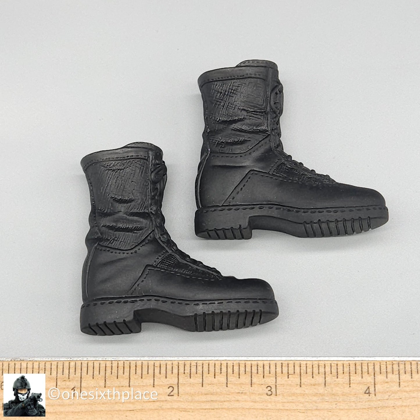1:6 scale BBI USMC Force Recon Black Combat Boots (Foot Type) for 12" Figures