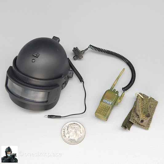 1:6 DamToys Russian MVD SOBR Lynx Black RYS-T Helmet w/ Radio for 12" Figures