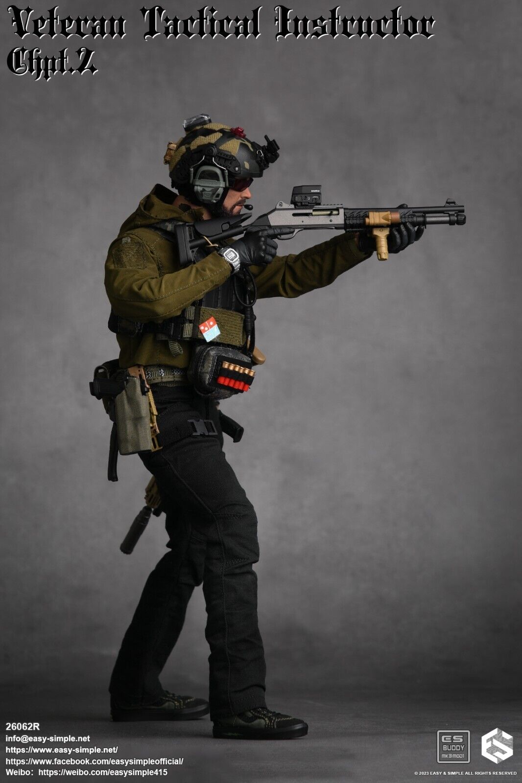 1:6 scale Easy & Simple Veteran Tactical Instructor Chapter II Shotgun w/ Sling