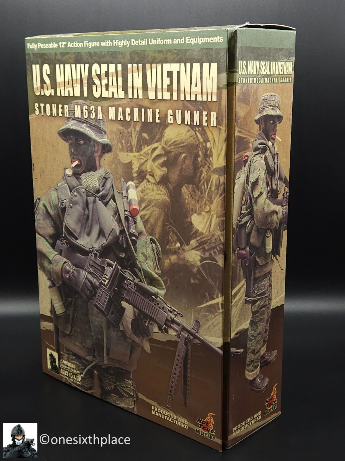 1:6 Scale Hot Toys US Navy SEAL in Vietnam Stoner M63A Machine Gunner 12" Figure