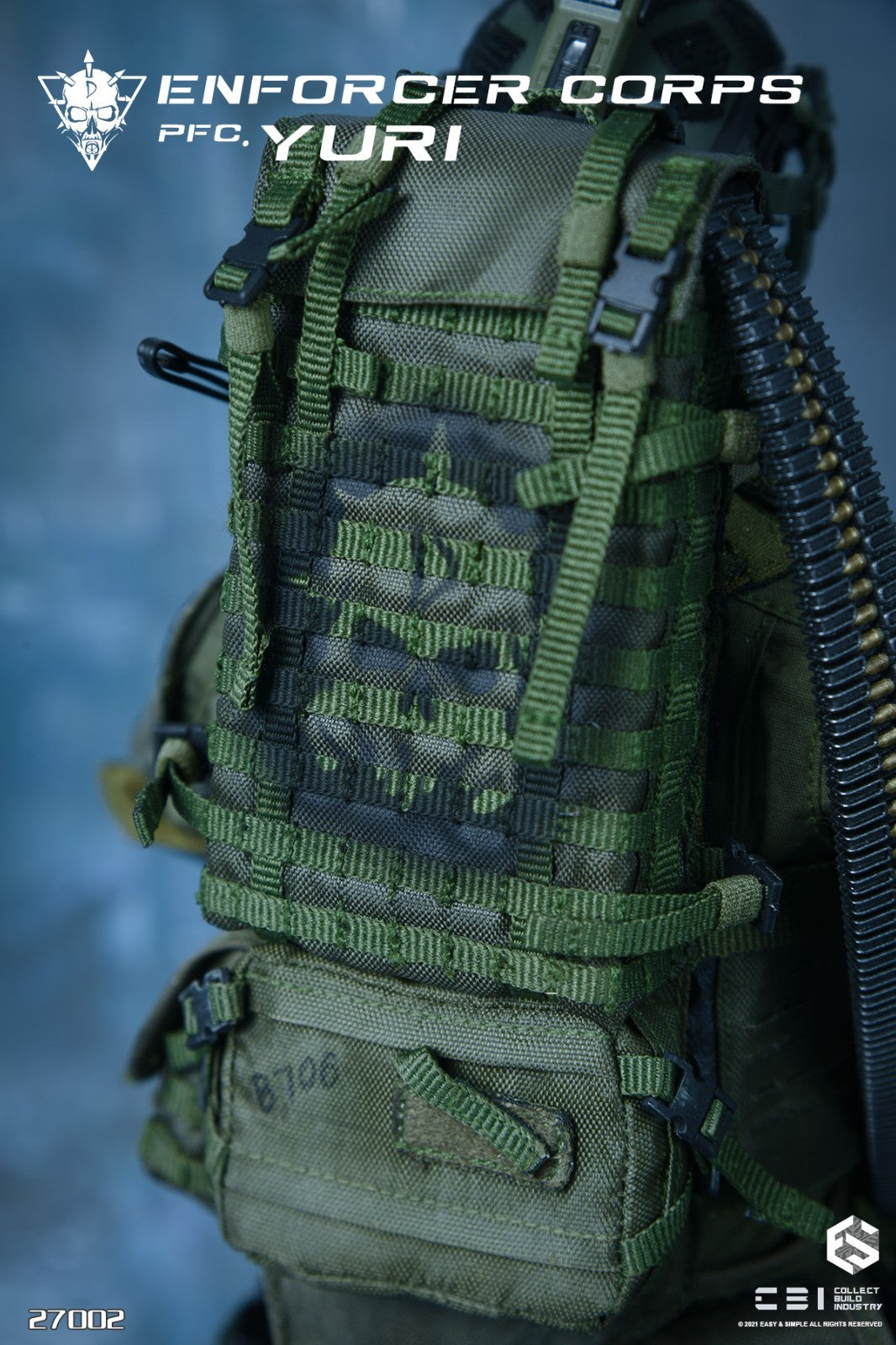 1:6 Easy & Simple CBI Enforcer Yuri M134 Minigun w/ Plate Carrier Set 12" Figure