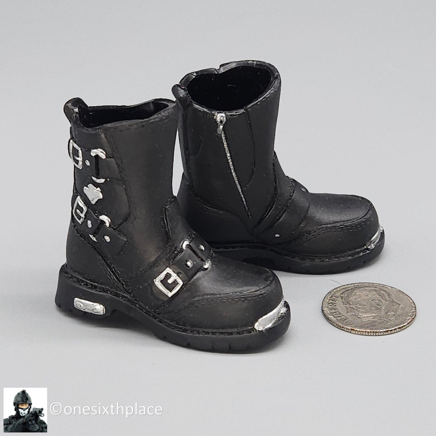 1:6 scale Triad Toys Dead Cell Jade Van Helsing Female Black Biker Boots