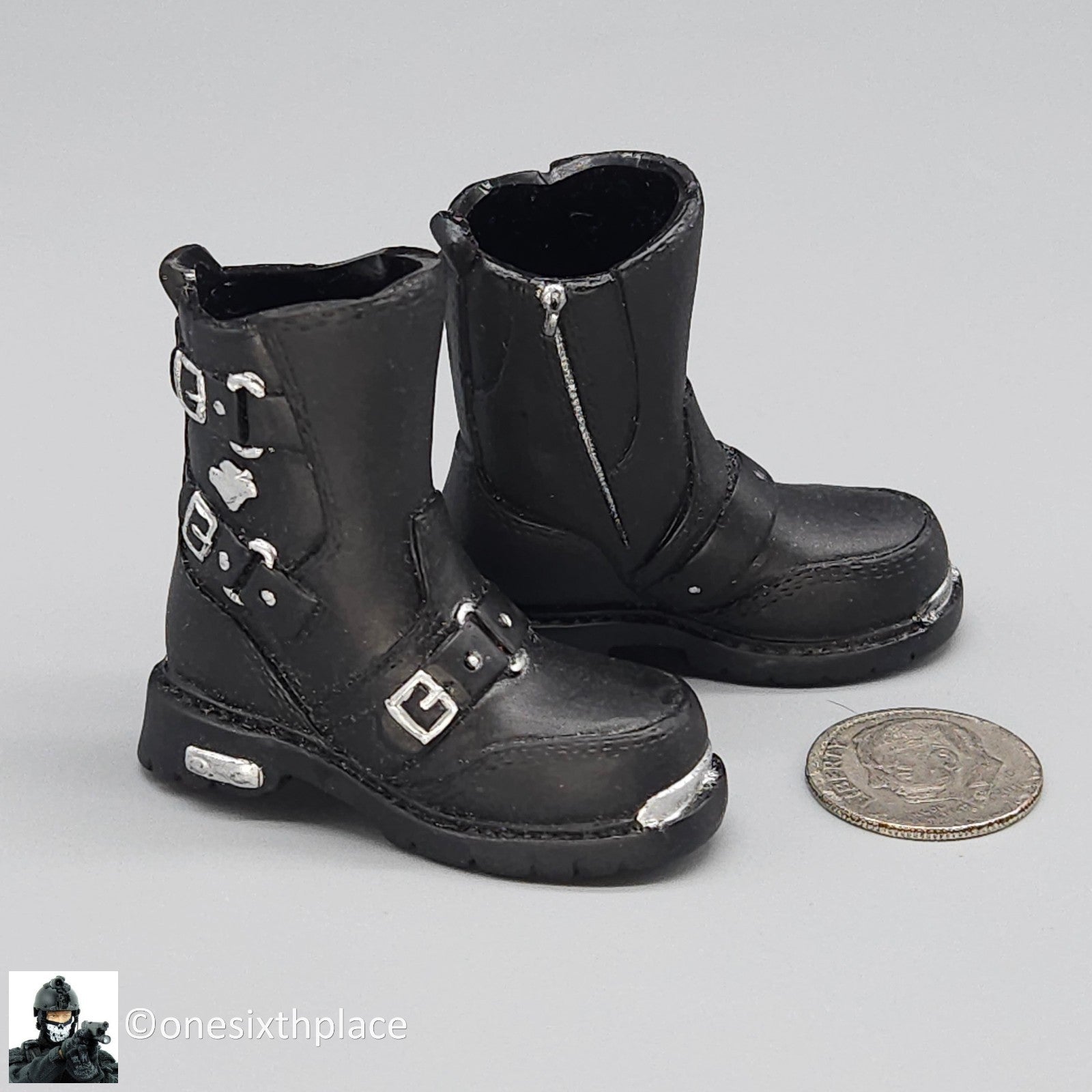 1:6 scale Triad Toys Dead Cell Jade Van Helsing Female Black Biker Boots