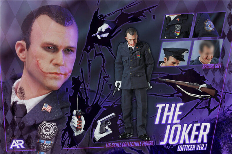 1:6 AR Toys The Joker Bad Cop Male Head Sculpt for 12" GI Joe Dragon Hot Toys