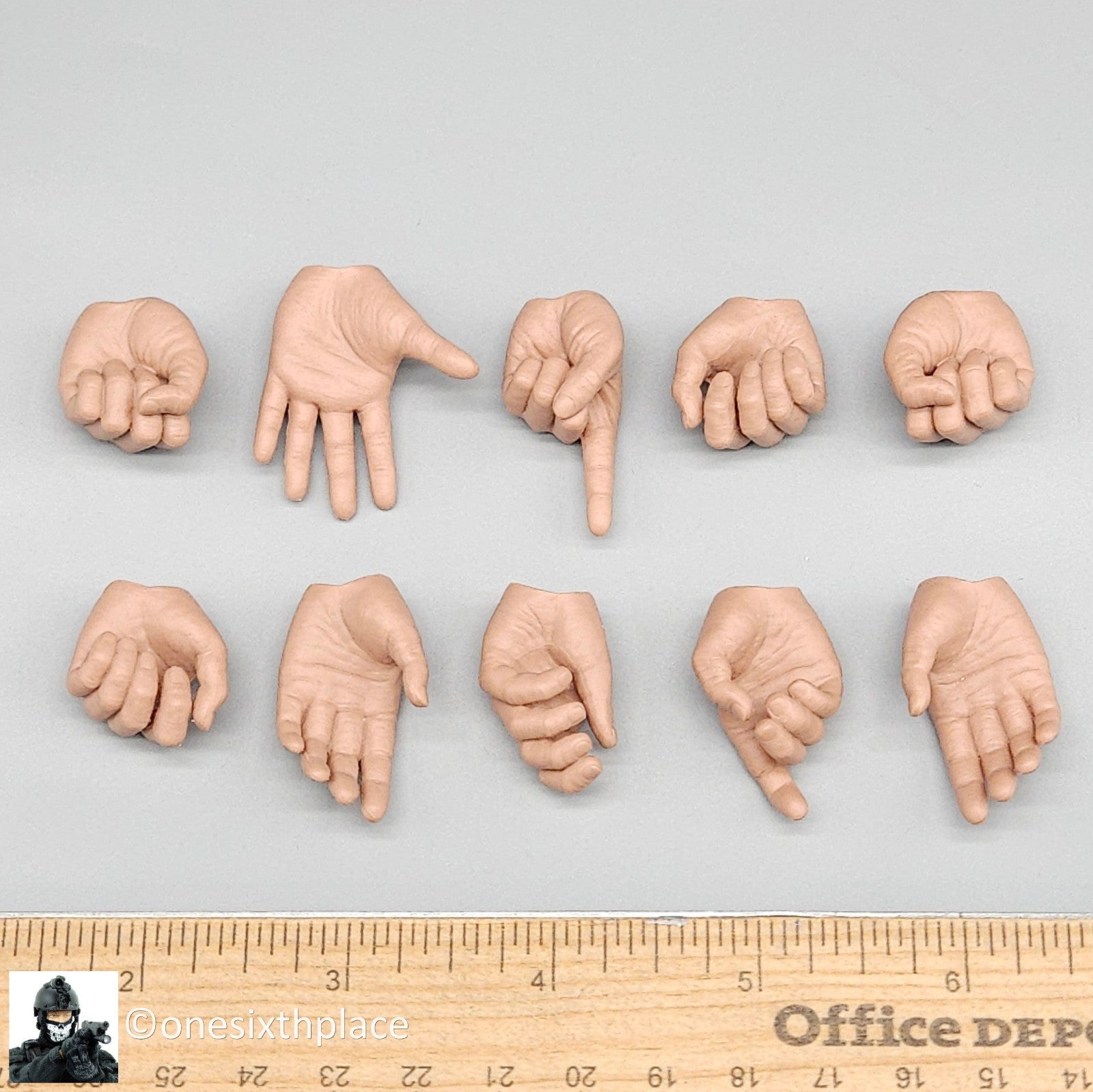 1:6 scale Soldier Story 6.0 Body Male Nude Hands (x10) Set B for 12" Figures