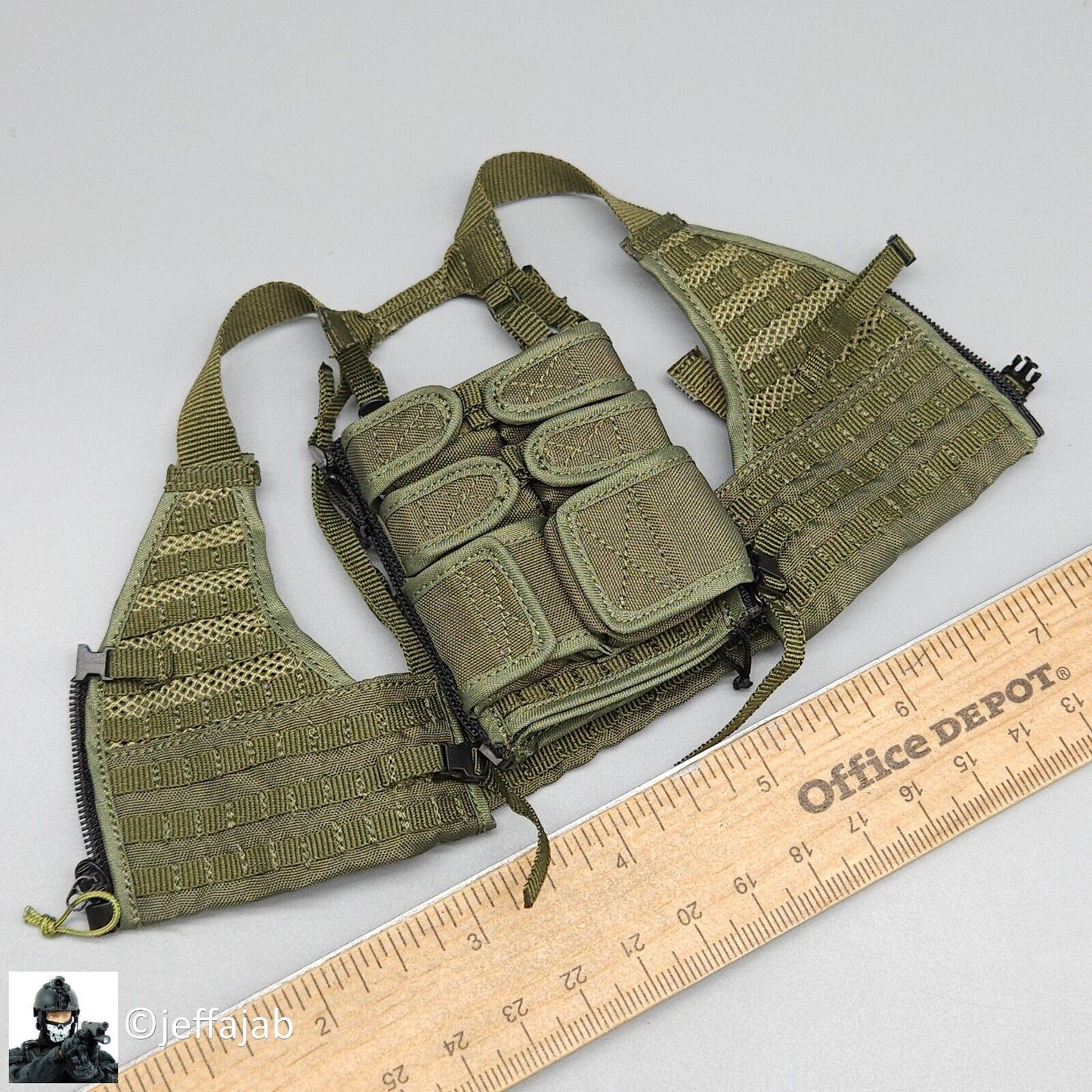 1:6 Damtoys 1st SFOD-D Enduring Freedom Green FLC Vest w/ Back Panel 12" Figures