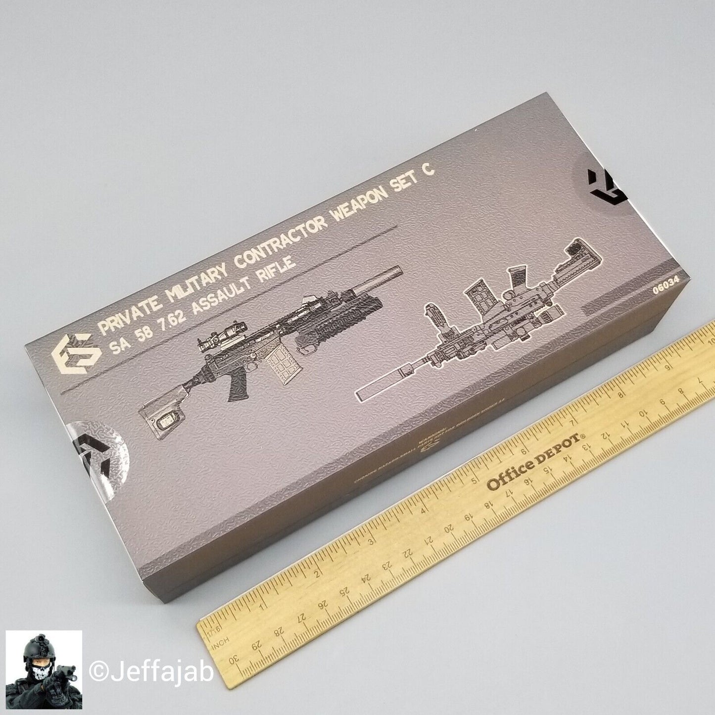 1:6 Easy & Simple PMC Weapon Set C SA 58 7.62 Assault Rifle Black Scope 06034C