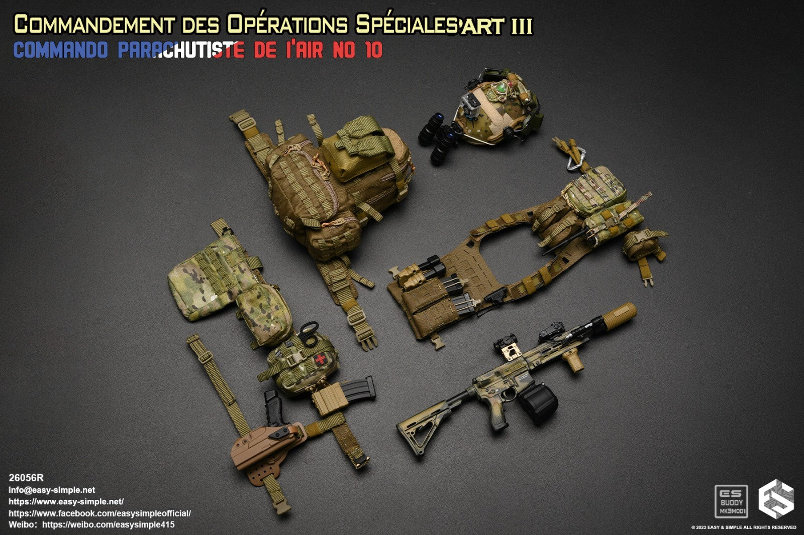 1:6 Easy & Simple French Airborne Special Operations Mulitcam Combat Shirt