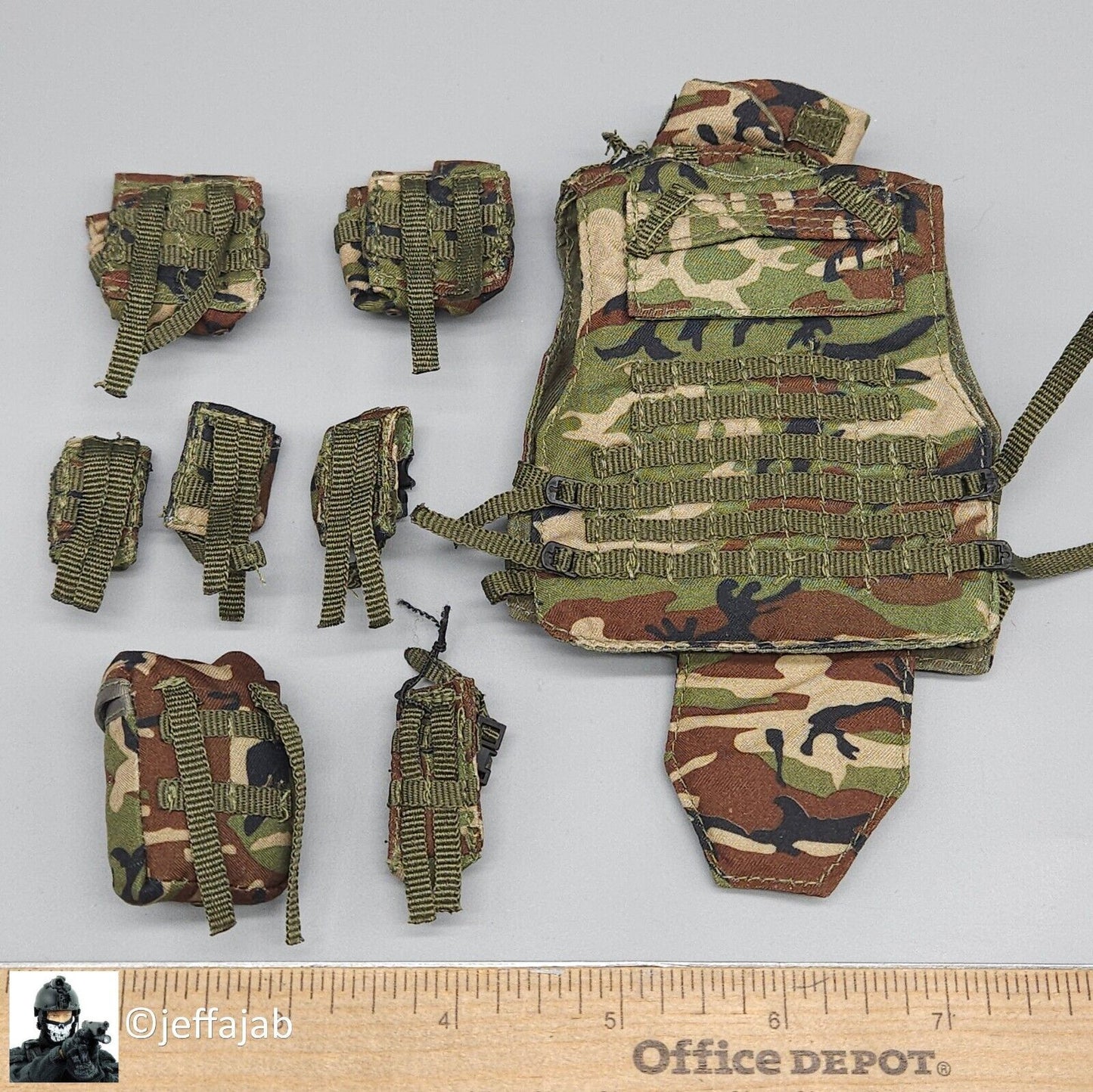 1:6 Very Hot Toys US Army EOD Woodland Body Armor Vest w/ Pouches Set 12" Figure