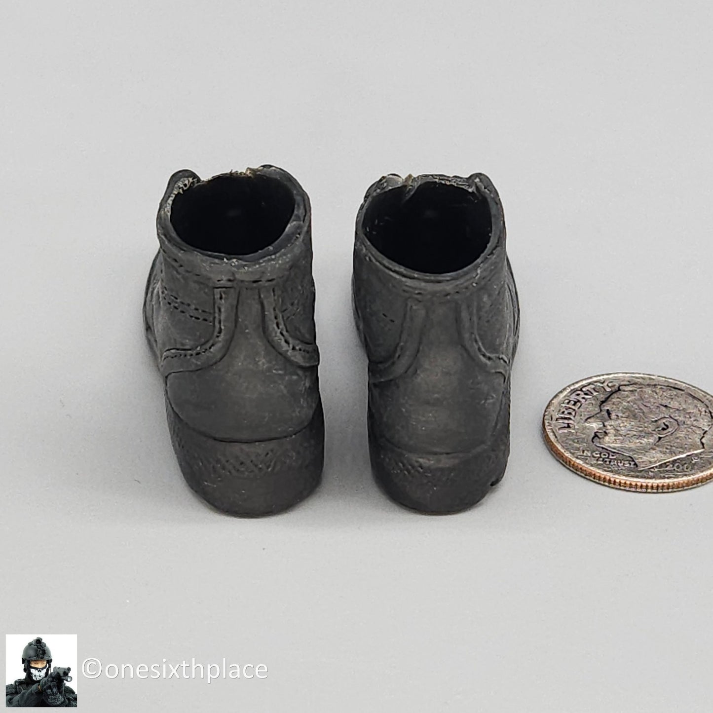 1:6 21C Century Toys Female Black Tactical Boots (Foot Type) for 12" Figures