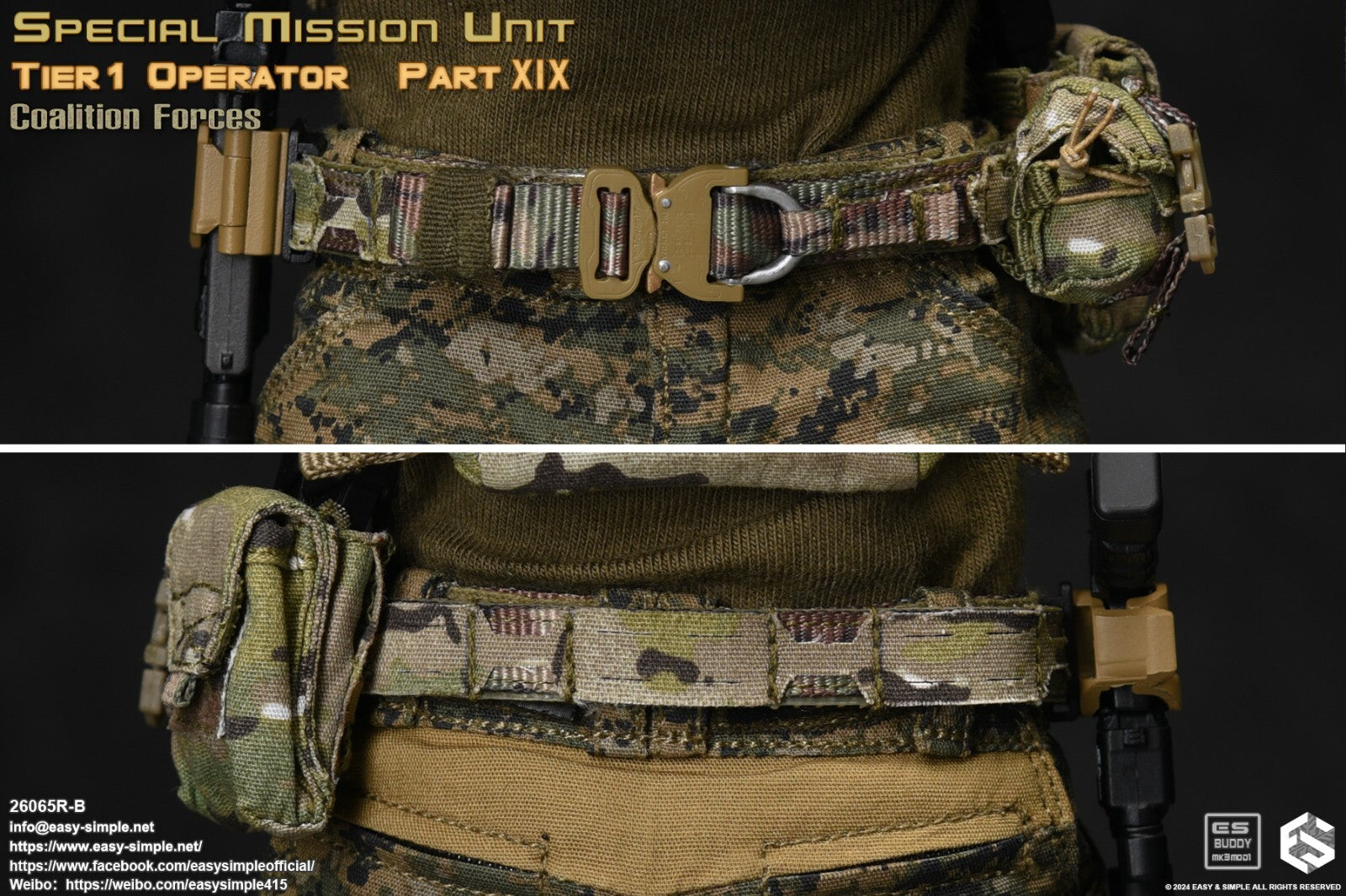 1:6 scale Easy & Simple Coalition Forces British SAS Multicam MOLLE Belt