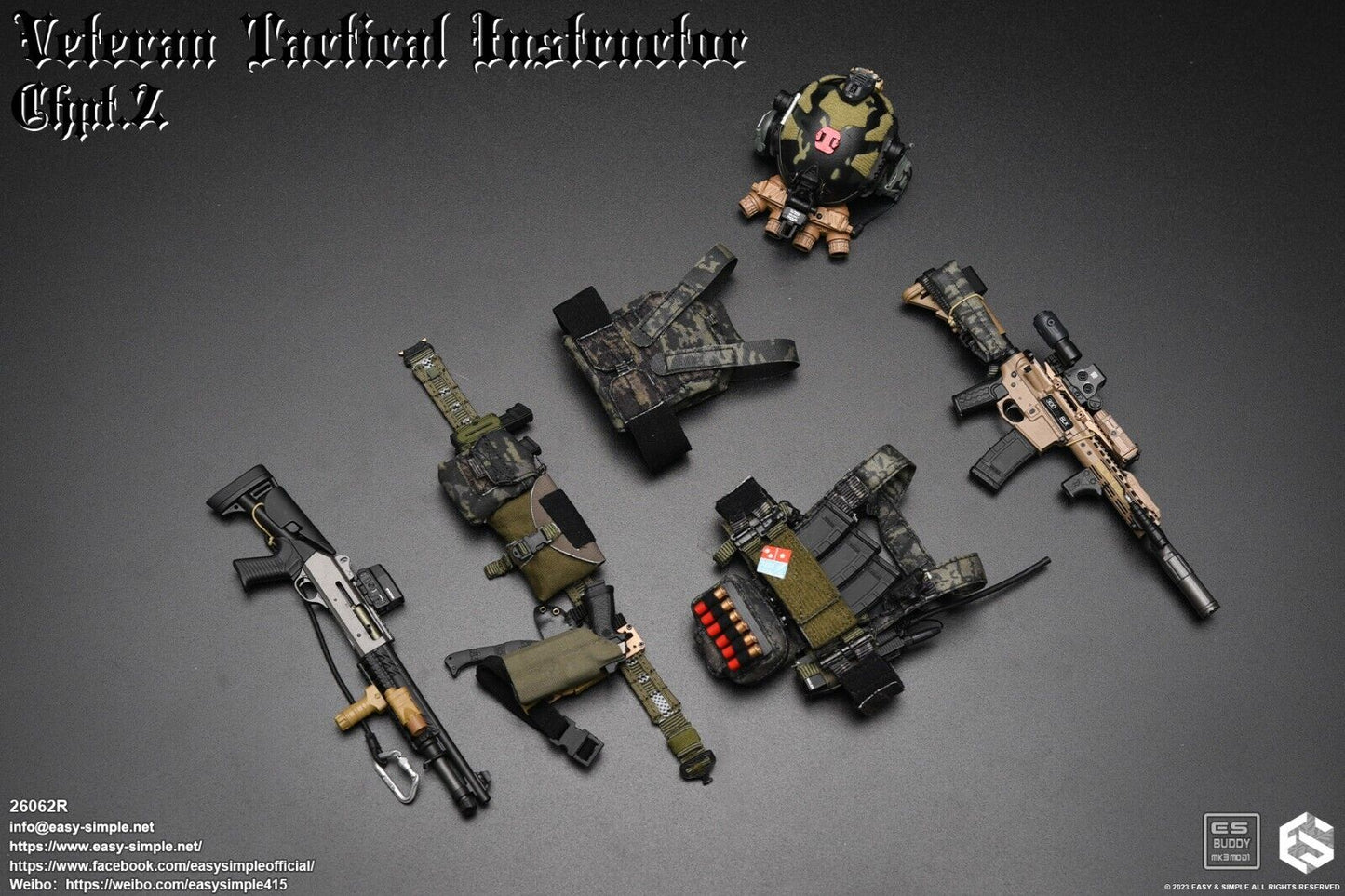 1:6 scale Easy & Simple Veteran Tactical Instructor Chapter II Radio w/ Headset