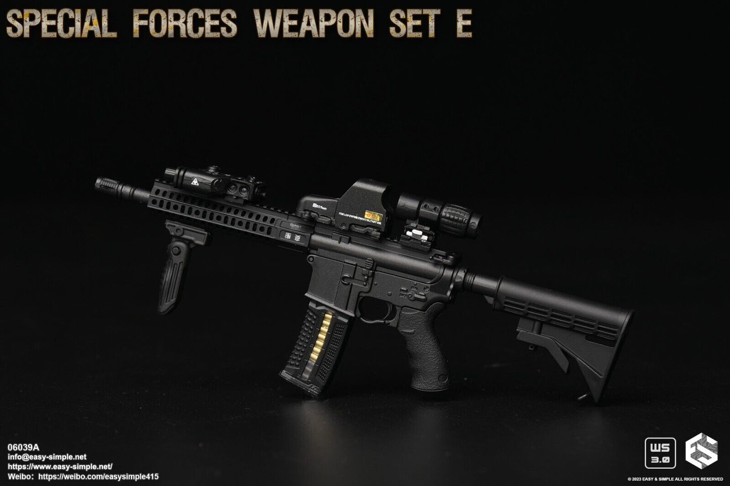1:6 scale Easy & Simple Special Forces Weapon Set E AR-15 for 12" Figures 06039A