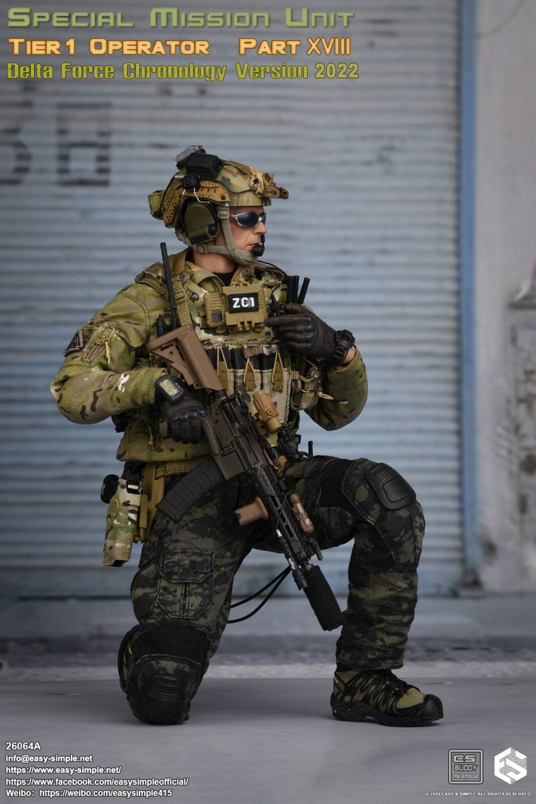 1:6 scale Easy & Simple Delta Force Chronology 2022 Ver. A Multicam PCU Jacket