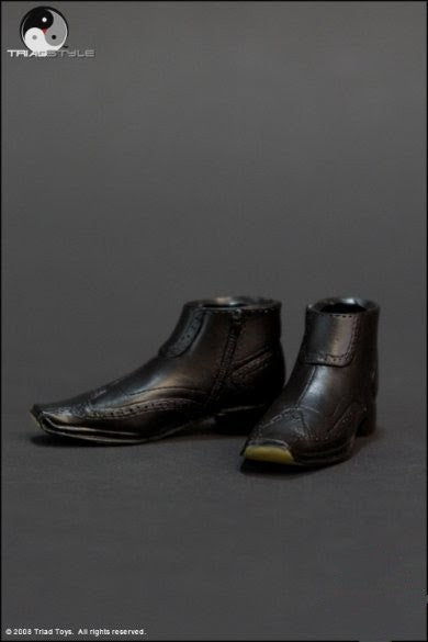 1:6 scale Triad Toys Mens Dress Boots Shoes (Foot Type) for 12" Figures