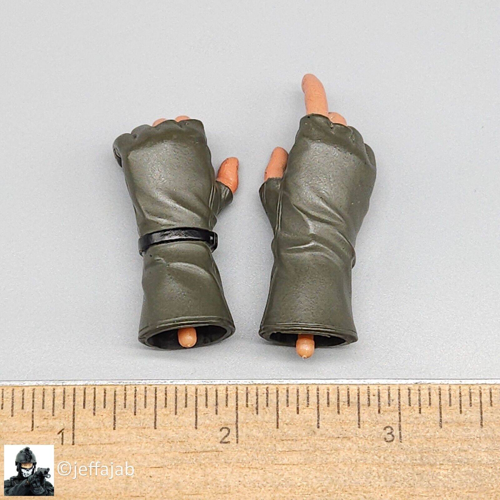 1:6 Dragon Navy SEAL Green Fingerless Gloved Hands for 12" Figures Pilot