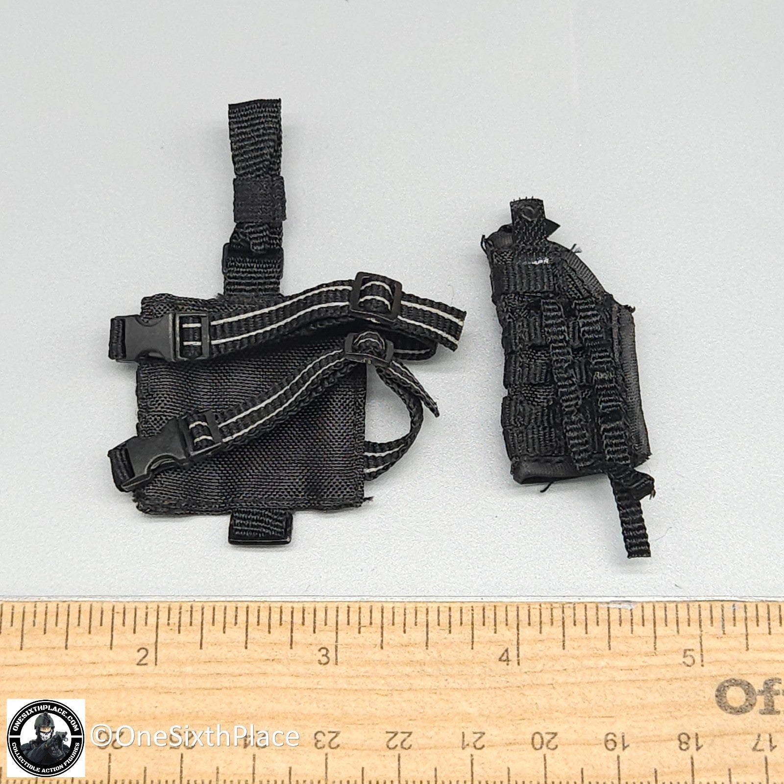 1:6 scale DiD SWAT Black Drop Leg Panel w/ Pistol Holster Set for 12" Figures