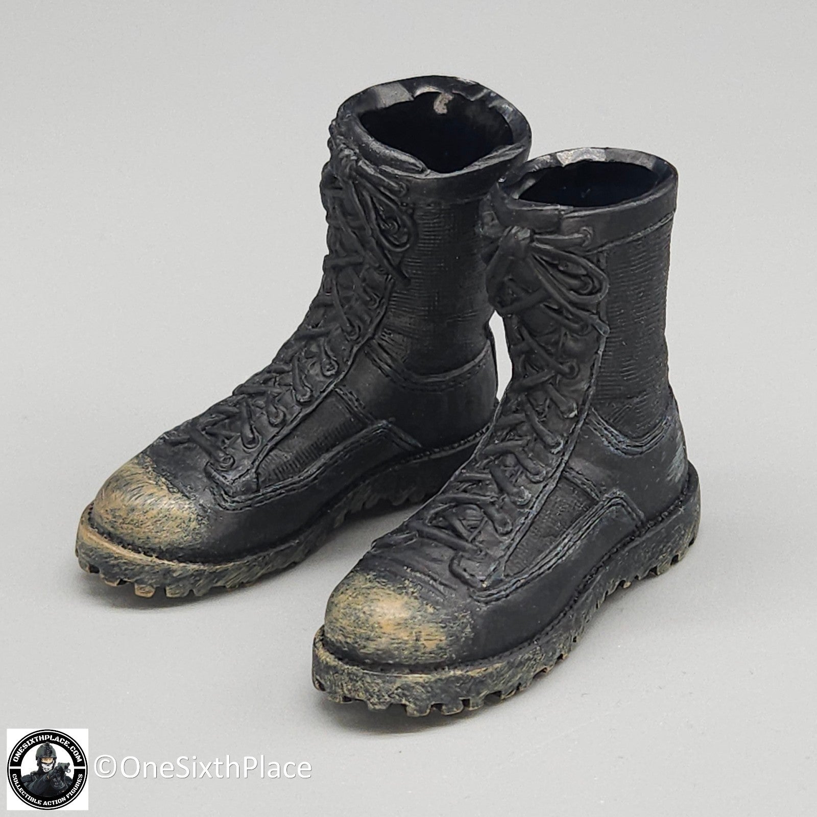 1:6 scale BBI USMC John Salias Black Combat Boots for 12" Figures