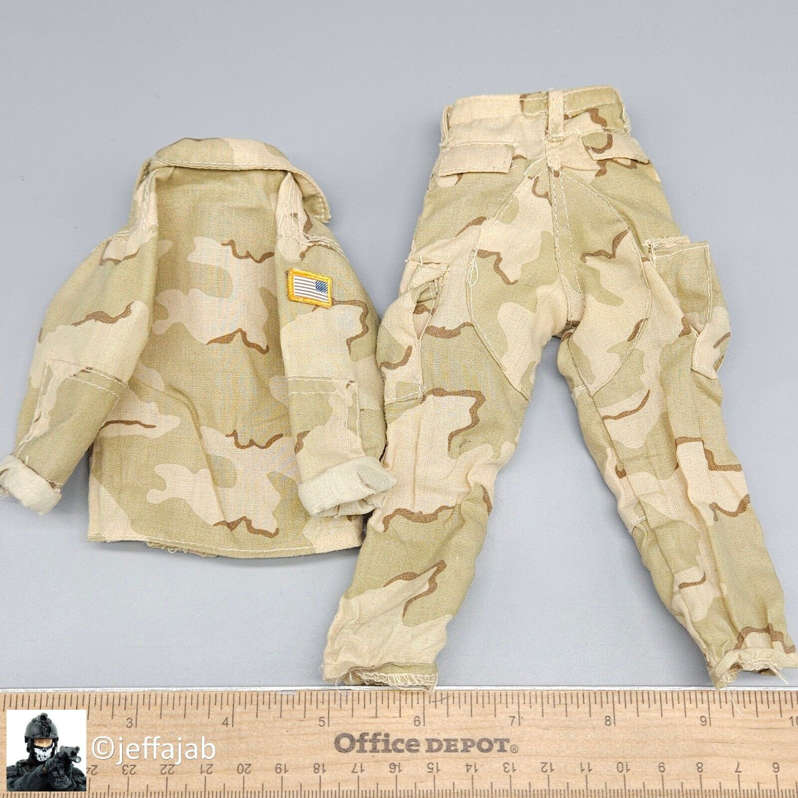 1:6 Dragon Modern Delta Force Desert Camo Uniform w/ Flag Patch (#2) 12" Figures