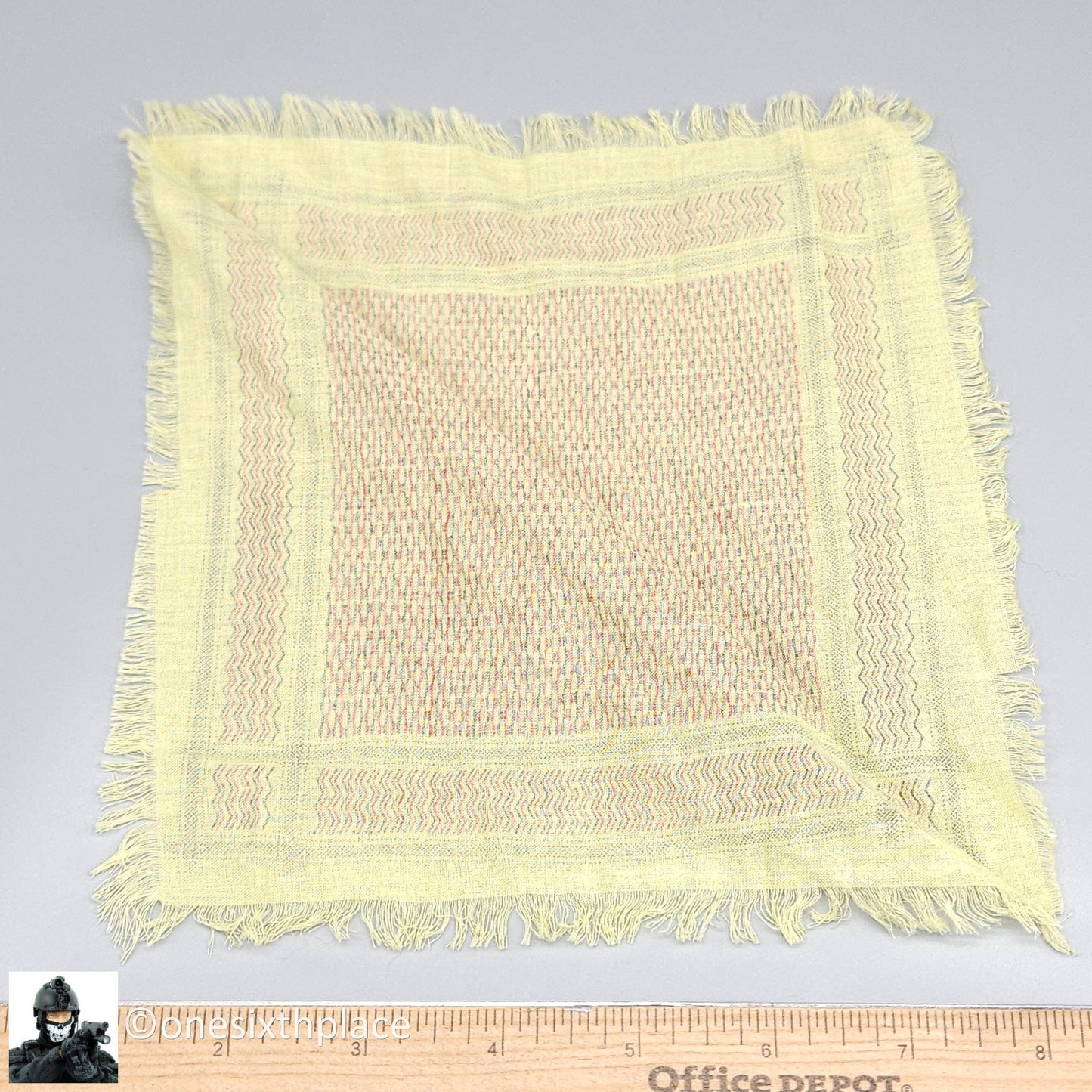 1:6 scale BBI Green & Red Shemagh Scarf for 12" Figures